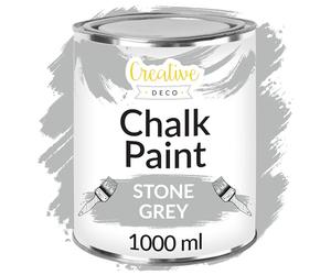 Creative Deco Light Chalk Paint | 1L | Soft Grey Matte & Chalky Finish | Smooth Touch Furniture Paint for Interiors & Wood | Quick Dry