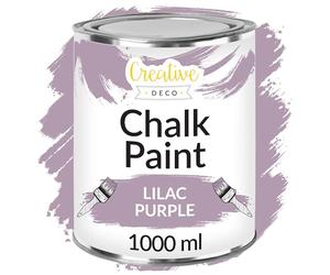 Creative Deco Lilac Purple Chalk Paint for Furniture | 1L | Violet Lavender Matte & Chalky Finish | Smooth Touch for Interiors | Quick Dry | Furniture Paint Wood Paint for Renovation