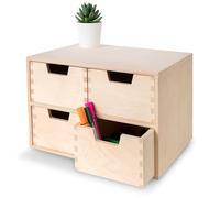 Creative Deco Mini Wooden Chest of Drawers | 28.5x20x19cm | 4 Compartments