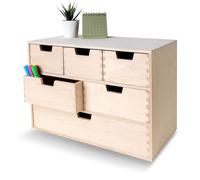 Creative Deco Mini Wooden Chest of Drawers | 42x20x28.5cm | 6 Compartments