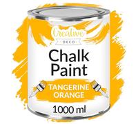 Creative Deco Orange Chalk Paint for Furniture 1000 ml | Furniture Paint | No Sanding | Country House, Vintage Style, Decoupage, Furniture Renovation | Matt, Washable, Wipe & Gradient Effect