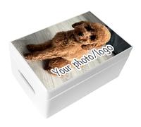 Creative Deco Personalised Any Photo Gifts for Women, Men, Girls or Boys | Unique Custom Gift Box for Him/Her | White Customised Wooden Storage Box | Perfect as a Keepsake or Decoration