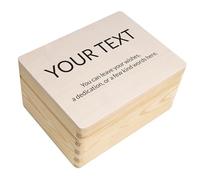 Creative Deco Personalised Any Text Gifts for Women, Men, Girls or Boys | Unique Wish Custom Gift Box | Customised Wooden Storage Box with Hinged Lid | Perfect as a Keepsake or Decoration