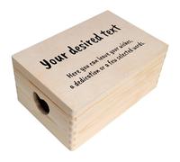 Creative Deco Personalised Any Text Gifts for Women, Men, Girls or Boys | Unique Wish Custom Gift Box | Customised Wooden Storage Box with Hinged Lid | Perfect as a Keepsake or Decoration