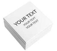 Creative Deco Personalised Any Text Gifts for Women, Men, Girls or Boys | Unique Wish Custom Gift Box | Small White Customised Wooden Storage Box with Hinged Lid | Perfect as a Keepsake or Decoration