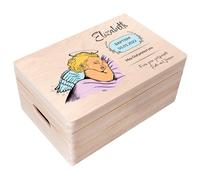 Creative Deco Personalised Baby Christening Gift for Girls or Boys | Unique Custom Baptism Boxes | Customised Wooden Storage Box with Hinged Lid | Perfect as a Keepsake or Decoration | UV Print