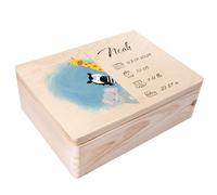 Creative Deco Personalised Baby Memory Box - Animals | Custom Keepsake Boxes | Unique Gift for Newborn Boy or Girl | Customised Wooden Storage Box with Hinged Lid | UV Print