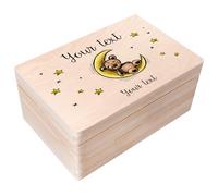 Creative Deco Personalised Baby Memory Box | Custom Keepsake Boxes | Unique Gift for Newborn Boy or Girl | Customised Wooden Storage Box with Hinged Lid | UV Print