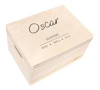 Creative Deco Personalised Baby Memory Box | Custom Keepsake Boxes | Unique Gift for Newborn Boy or Girl | Customised Wooden Storage Box with Hinged Lid | UV Print