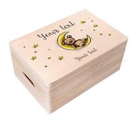 Creative Deco Personalised Baby Memory Box | Custom Keepsake Boxes | Unique Gift for Newborn Boy or Girl | Customised Wooden Storage Box with Hinged Lid | UV Print