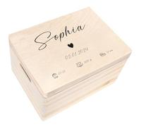 Creative Deco Personalised Baby Memory Box - Heart | Custom Keepsake Boxes