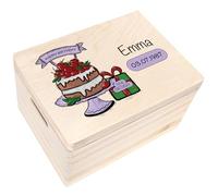 Creative Deco Personalised Birthday Gift | Gifts for Women, Men, Girls or Boys | Unique Wish Text Custom Gift Box | Customised Wooden Storage Box with Hinged Lid | Perfect as a Keepsake or Decoration