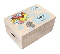 Creative Deco Personalised Child Birthday Gift | Gifts for Girls or Boys | Unique Wish Text Custom Gift Box | Customised Wooden Storage Box with Hinged Lid | Perfect as a Keepsake or Decoration