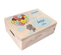 Creative Deco Personalised Child Birthday Gift | Gifts for Girls or Boys | Unique Wish Text Custom Gift Box | Customised Wooden Storage Box with Hinged Lid | Perfect as a Keepsake or Decoration