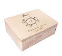 Creative Deco Personalised First Holy Communion/Confirmation Gift for Girls or Boys - Cross | Unique Custom Boxes | Customised Wooden Storage Box with Hinged Lid | Keepsake/Decoration