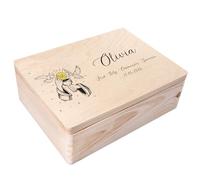 Creative Deco Personalised First Holy Communion Gift for Girls or Boys - IHS | Unique Custom Boxes | Customised Wooden Storage Box with Hinged Lid | Perfect as a Keepsake or Decoration | UV Print