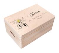 Creative Deco Personalised First Holy Communion Gift for Girls or Boys | Unique Custom Boxes | Customised Wooden Storage Box with Hinged Lid | Perfect as a Keepsake or Decoration | UV Print