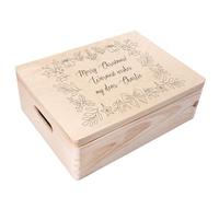 Creative Deco Personalised Gifts Any Text Gift Christmas for Women, Men, Girls or Boys - Frame | Unique Wish Custom Xmas Gift Box | Customised Wooden Storage Box | Empty Christmas Eve Box