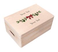 Creative Deco Personalised Gifts Any Text Gift Christmas for Women, Men, Girls or Boys - Garland | Unique Wish Custom Xmas Gift Box | Customised Wooden Storage Box | Empty Christmas Eve Box