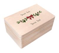 Creative Deco Personalised Gifts Any Text Gift Christmas for Women, Men, Girls or Boys - Garland | Unique Wish Custom Xmas Gift Box | Customised Wooden Storage Box | Empty Christmas Eve Box