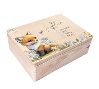 Creative Deco Personalised Memory Box Souvenir Box - Wild Animals Fox