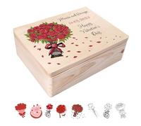 Creative Deco Personalised Valentines Gifts for Her/Him | For Women, Men & Couples | Unique Wish Custom Gift Box | Customised Wooden Storage Box | Perfect as a Keepsake or Decoration