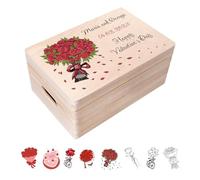 Creative Deco Personalised Valentines Gifts for Her/Him | For Women, Men & Couples | Unique Wish Custom Gift Box | Customised Wooden Storage Box | Perfect as a Keepsake or Decoration