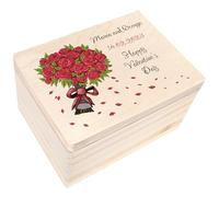 Creative Deco Personalised Valentines Gifts for Her/Him | For Women, Men & Couples | Unique Wish Custom Gift Box | Customised Wooden Storage Box | Perfect as a Keepsake or Decoration