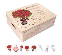 Creative Deco Personalised Valentines Gifts for Her/Him | For Women, Men & Couples | Unique Wish Custom Gift Box | Customised Wooden Storage Box | Perfect as a Keepsake or Decoration