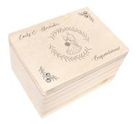Creative Deco Personalised Weddding Gift | Any Text Gifts for Bride and Groom | Unique Wish Custom Gift Box also for Anniversaries | Customised Wooden Storage Box | Keepsake/Decoration