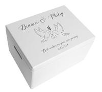 Creative Deco Personalised Weddding Gift | Any Text Gifts for Bride and Groom | Unique Wish Custom Gift Box also for Anniversaries | Customised Wooden Storage Box | Keepsake/Decoration
