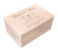 Creative Deco Personalised Weddding Gift | Any Text Gifts for Bride and Groom | Unique Wish Custom Gift Box also for Anniversaries | Customised Wooden Storage Box | Keepsake/Decoration