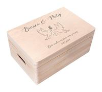 Creative Deco Personalised Weddding Gift | Any Text Gifts for Bride and Groom | Unique Wish Custom Gift Box also for Anniversaries | Customised Wooden Storage Box | Keepsake/Decoration