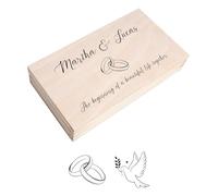 Creative Deco Personalised Wedding Gift Wooden Box | 18x10x3.5cm | Any