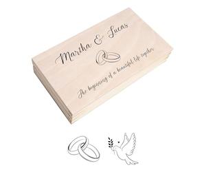 Creative Deco Personalised Wedding Gift Wooden Box | 18x10x3.5cm | Any