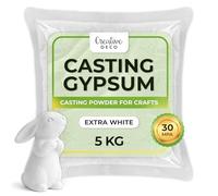 Creative Deco Plaster | 5 kg | Casting Compound | Extra White Foundry Powder | Plaster for Casting & for Modeling Crafts | Odorless
