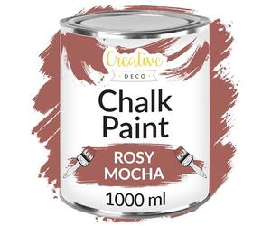 Creative Deco Rosy Mocha Pink Chalk Paint for Furniture | 1L | Matte & Chalky Finish | Smooth Touch for Interiors | Quick Dry | Furniture Paint Wood Paint for Renovation
