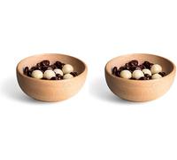Creative Deco Small Wooden Bowl | 12 x 11.8 x 5 cm | Unpainted Plain Wood Fruit Bowl | Perfect Serving Bowl for Snacks, Salad, Nuts, Food | Ideal for Storage & Home Décor (Pack of 2)