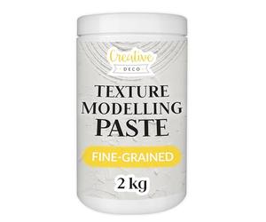 Creative Deco Structural Paste Fine Grain 2 kg | White Filler for Acrylic Painting | Fine Paste for Art Projects, Acrylic Paint, DIY, 3D Effects, Textures | Easy to Apply with Palette Knife