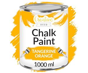 Creative Deco Tangerine Orange Chalk Paint for Furniture | 1L | Vibrant Orange Matte & Chalky Finish | Smooth Touch for Interiors | Quick Dry | Furniture Paint Wood Paint for Renovation