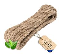 Creative Deco Thick Heavy Duty Jute Rope Natural Brown | 10m x 10mm