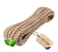 Creative Deco Thick Heavy Duty Jute Rope Natural Brown | 20mx20mm | Twisted