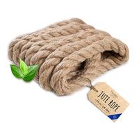 Creative Deco Thick Heavy Duty Jute Rope Natural Brown | 45mx24mm | Twisted Hemp Rope | Personalisation Every 5m | Twine Decking Rope Cord Cat Arts Crafts Garden Hammock Swing | Strong Durable String