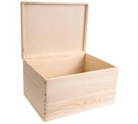 Creative Deco Unpainted Rectangular Storage Box 40 X 30 X 24 Cm (+/-1 Cm) With Hinged Lid