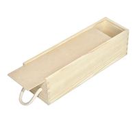 Creative Deco Unpainted Wooden Wine Box with Rope | 1 Bottle