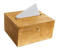 Creative Deco Walnut Lockable Wooden Wedding Card Box | 29x25x15cm Storage Box with Lid | Wood Keepsake Memory Trinket Chest for Post | for Easter Gift Birthdays Arts & Crafts
