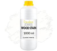 Creative Deco Water Based White Wood Stain Indoor | 1L | Varnish for Wallpaper Concrete Brick Wood Panelling | Acrylic Finish Surface Protection | Quick Drying | Not-Toxic & Non-Yellowing