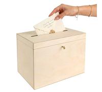 Creative Deco Wedding Card Box Wooden Box with Lid | 29 x 20 x 22 cm