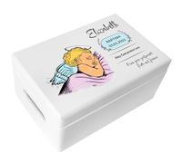 Creative Deco White Personalised Baby Christening Gift for Girls or Boys - Angel | Unique Custom Baptism Boxes | Customised Wooden Storage Box with Hinged Lid | Perfect as a Keepsake or Decoration