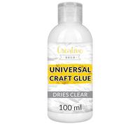 Creative Deco White PVA Liquid Glue | 100 ml | Universal Vinyl Non-Toxic | For Felt Glass Cardboard Fabric Wood Leather Paper | School Craft Multi-Purpose | Drying Transparent and Clear